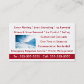 Sneeuwploegen, sneeuwruimen en service business visitekaartje (Achterkant)