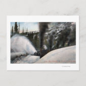 Sneeuwploegen voor het opruimen van spoorwegen in  briefkaart (Voorkant)