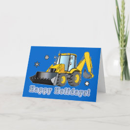Sneeuwploegen Zakelijke vakantie Kaart: Backhoe Feestdagen Kaart