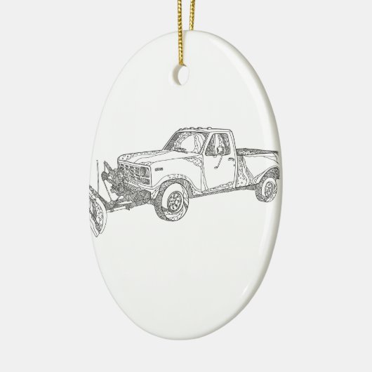 Sneeuwploegenwieg Keramisch Ornament (Links)