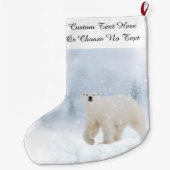 Sneeuwpoar Beer Winter Woodland Snowy Forest Grote Kerstsok (Achterkant)