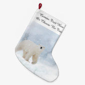 Sneeuwpoar Beer Winter Woodland Snowy Forest Grote Kerstsok (Voorkant (Hangend))