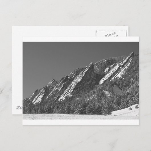 Sneeuwpoeder Gemustde flatirons Boulder CO BW Briefkaart (Voorkant / Achterkant)