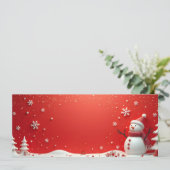 Sneeuwpop 3D op rode achtergrond (Staand voorkant)