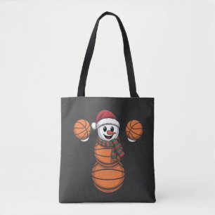 Sneeuwpop Basketbal Kerstmis Kerstman Honkbal Spor Tote Bag