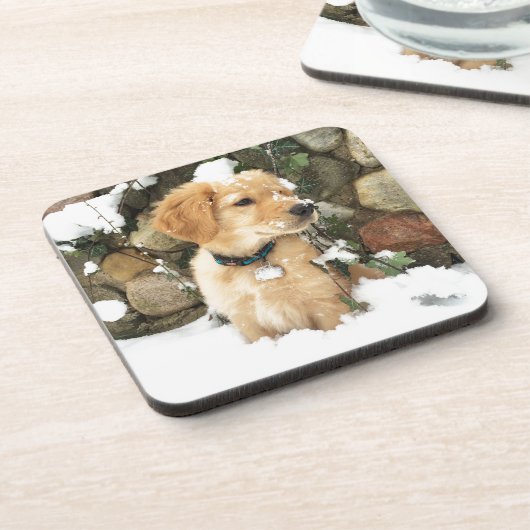 sneeuwpop bier onderzetter (Linkerzijde)