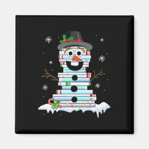 Sneeuwpop Boekenstapel Bibliothecaresse Boekenlief Magneet