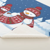 Sneeuwpop Breiend Kerstsjaal Sherpa Deken (3/4)