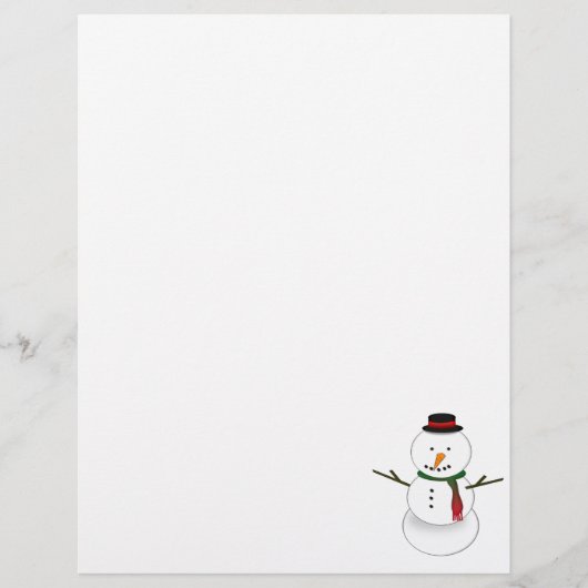 Sneeuwpop Briefpapier Briefhoofd (Voorkant)