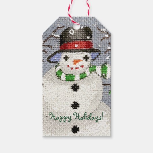 Sneeuwpop Cadeaulabel (Voorkant)