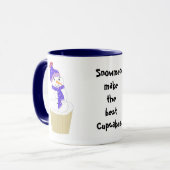 Sneeuwpop Cupcake Met Spreuk Mok (Voorkant links)