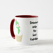 Sneeuwpop Cupcake Met Spreuk Mok (Voorkant links)
