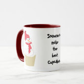 Sneeuwpop Cupcake Met Spreuk Mok (Voorkant links)