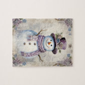  sneeuwpop elegantie kerstvakantie legpuzzel (Horizontaal)