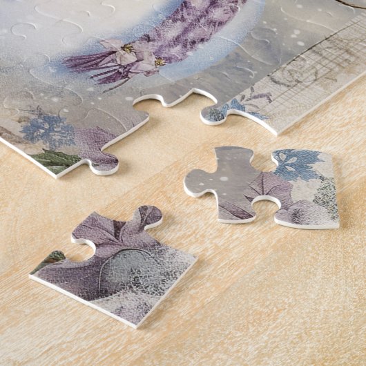  sneeuwpop elegantie kerstvakantie legpuzzel (Zijkant)