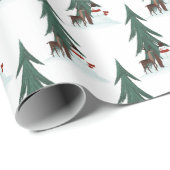 sneeuwpop en herten in sneeuw cadeaupapier (Rol Hoek)