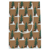 sneeuwpop en herten in sneeuw medium cadeauzakje (Achterkant)