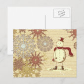  sneeuwpop en sneeuwvlokken feestdagenkaart (Voorkant / Achterkant)