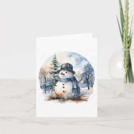Sneeuwpop Feestdagen Kaart (Voorkant)