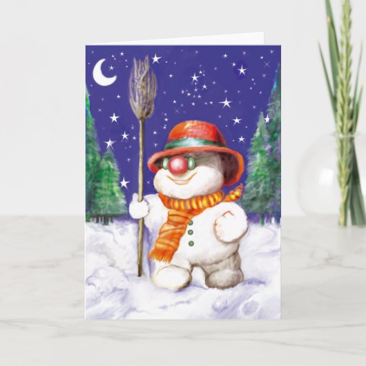 *Sneeuwpop* Feestdagen Kaart (Voorkant)