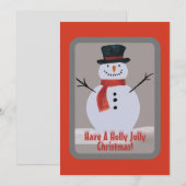 Sneeuwpop Feestdagenkaart (Voorkant / Achterkant)