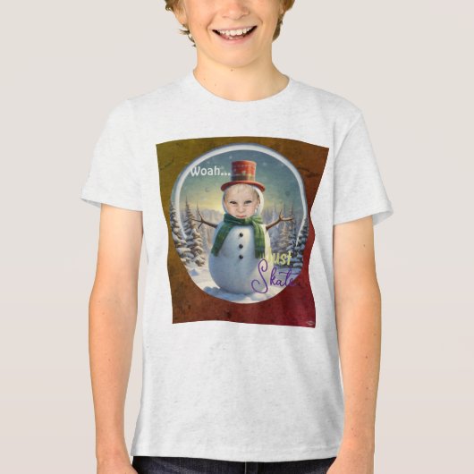 Sneeuwpop Foto T-shirt HAMbyWG (Voorkant)