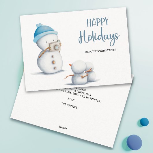 Sneeuwpop fotograaf Kerst Feestdagenkaart