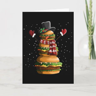 Sneeuwpop Gemaakt Van Burgers Cheeseburger Fast Fo Kaart