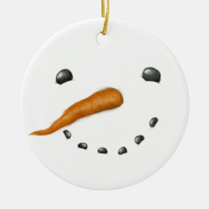 SNEEUWPOP GEZICHT KERAMISCH ORNAMENT
