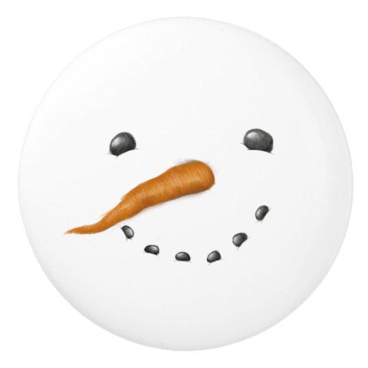 SNEEUWPOP GEZICHT KERAMISCHE KNOP (Voorkant)