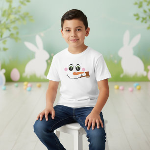 Sneeuwpop gezicht met pijp T-shirt voor kinderen