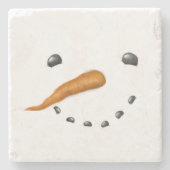 SNEEUWPOP GEZICHT STENEN ONDERZETTER (Voorkant)