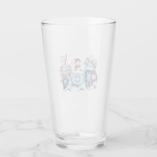 Sneeuwpop Glas Beker (Achterkant)
