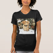 Sneeuwpop, gouden pup in sneeuw t-shirt (Voorkant)