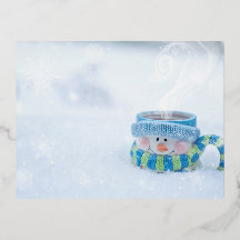 Sneeuwpop illustratie ansichtkaart