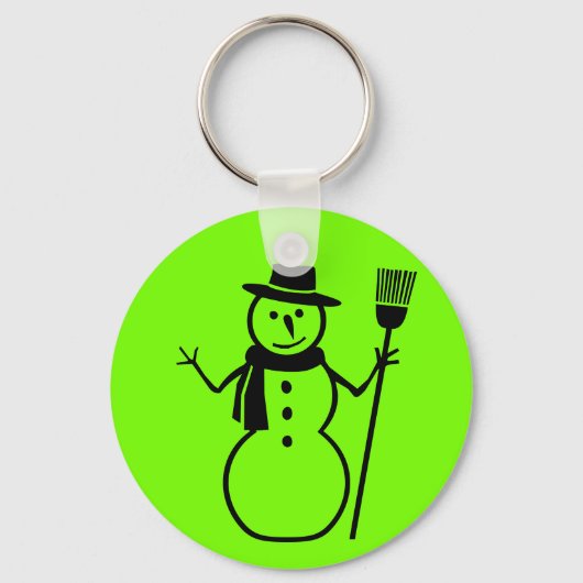 sneeuwpop in fluorescerend groen sleutelhanger (Voorkant)