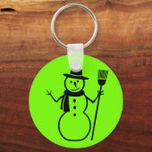 sneeuwpop in fluorescerend groen sleutelhanger (Voorkant)