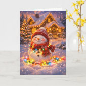  Sneeuwpop Kaart (Gele Bloem)