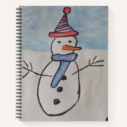 Sneeuwpop & Kerstboom Spiraal Notebook Notitieboek (Voorkant)