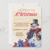 sneeuwpop kerstfeest viering kaart (Voorkant)