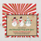 sneeuwpop kerstfeestuitnodiging kaart (Voorkant / Achterkant)