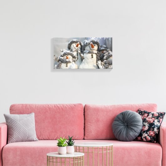 sneeuwpop Kerstmis canvas (Insitu (Woonkamer))