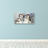 sneeuwpop Kerstmis canvas (Insitu (Houten vloer))