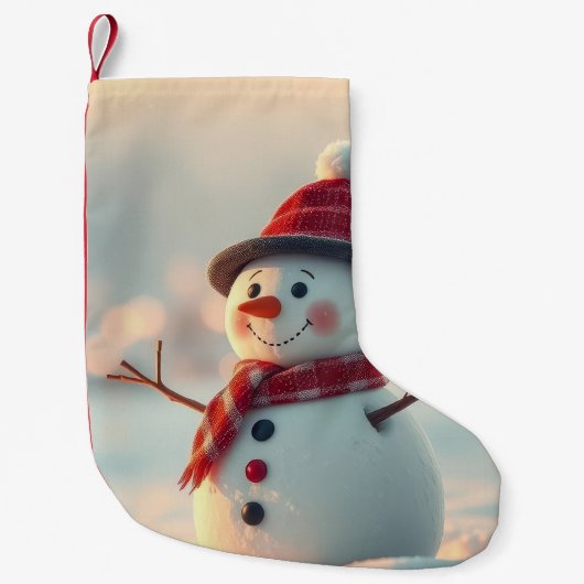 sneeuwpop kleine kerstsok (Voorkant)