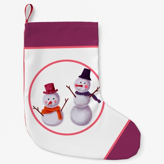 Sneeuwpop kleine kerstsok (Voorkant)