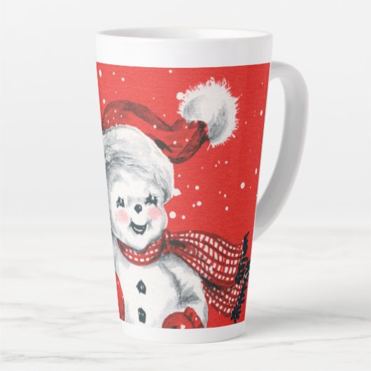  sneeuwpop  latte mok (Rechterhoek)