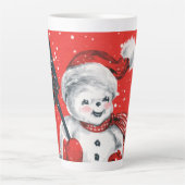  sneeuwpop  latte mok (Voorkant)