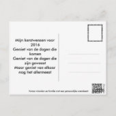 Sneeuwpop met blauwe muts briefkaart (Achterkant)