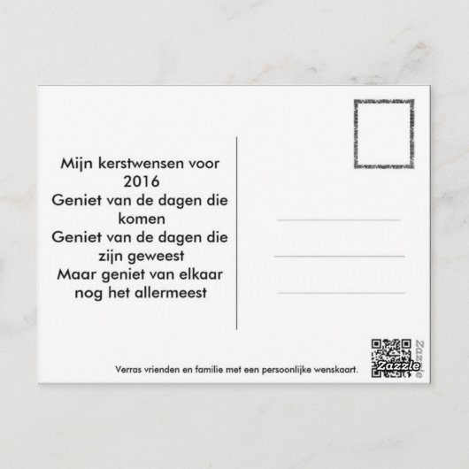 Sneeuwpop met blauwe muts briefkaart (Achterkant)