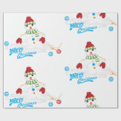 sneeuwpop met damessmelting cadeaupapier (Vlak)